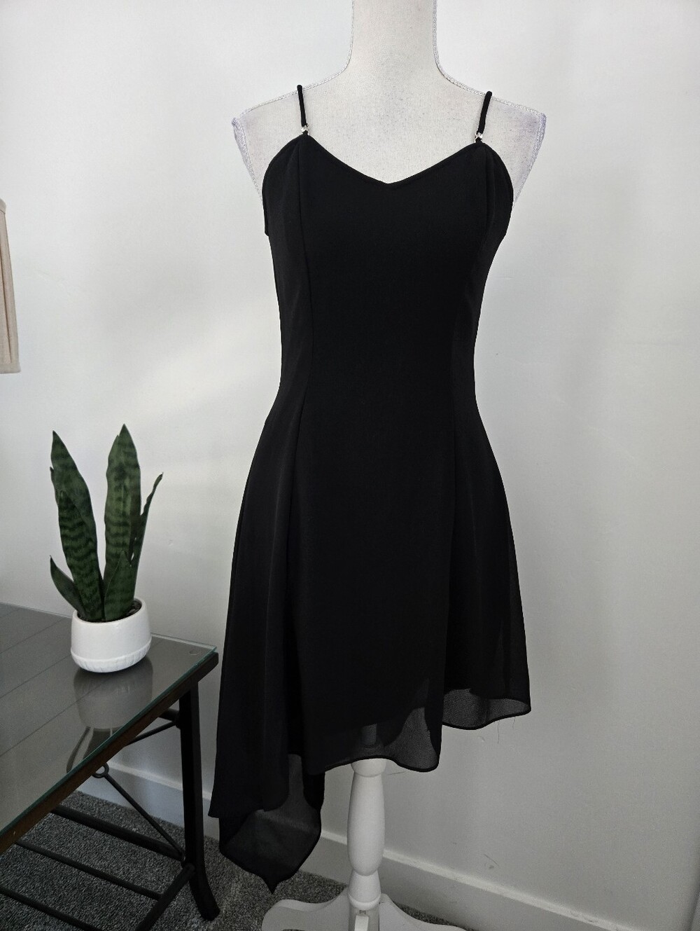 Jessica McClintock for Gunne Sax vintage whimsigoth little black dress. Size 5/6